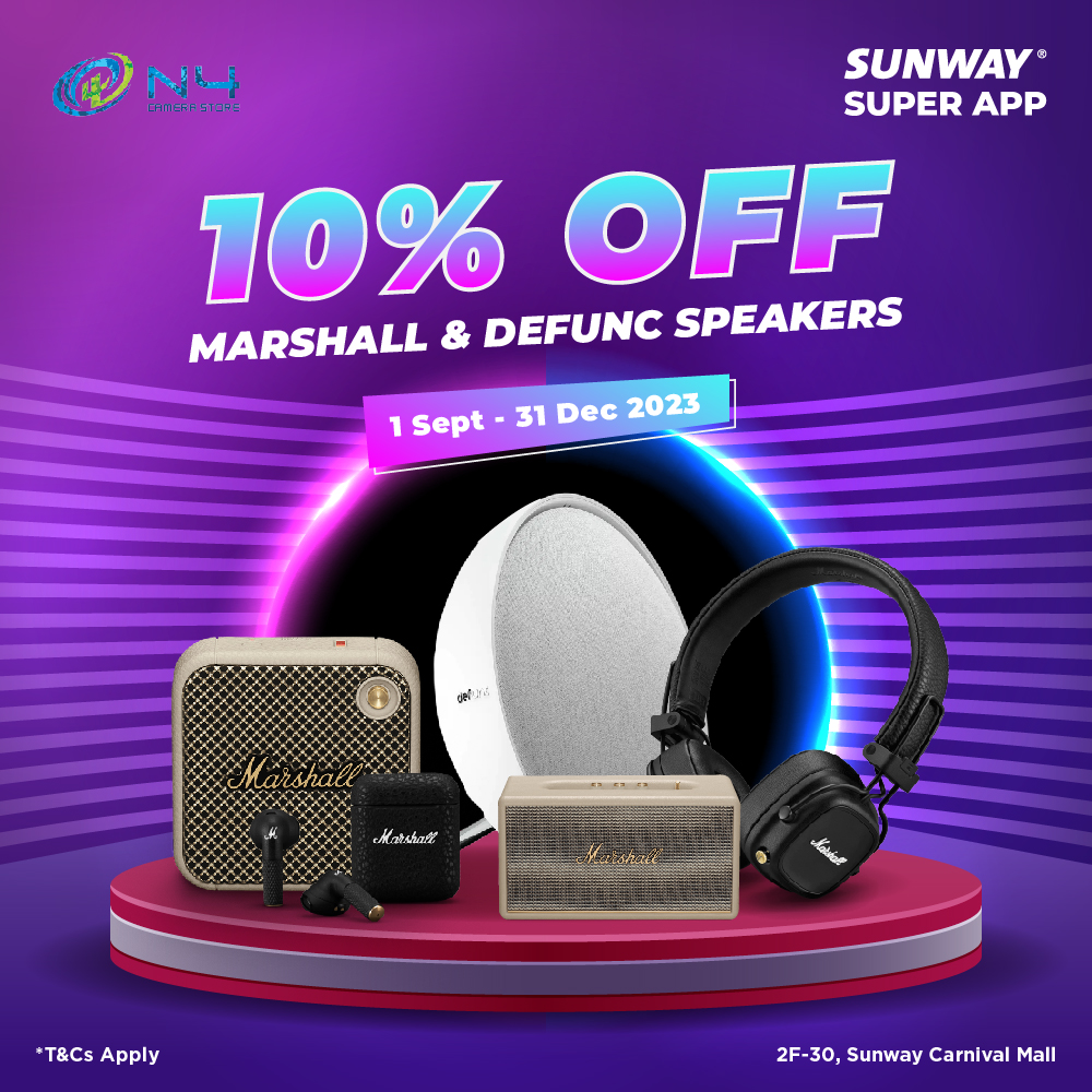 10% Off Marshall & Defunc speakers